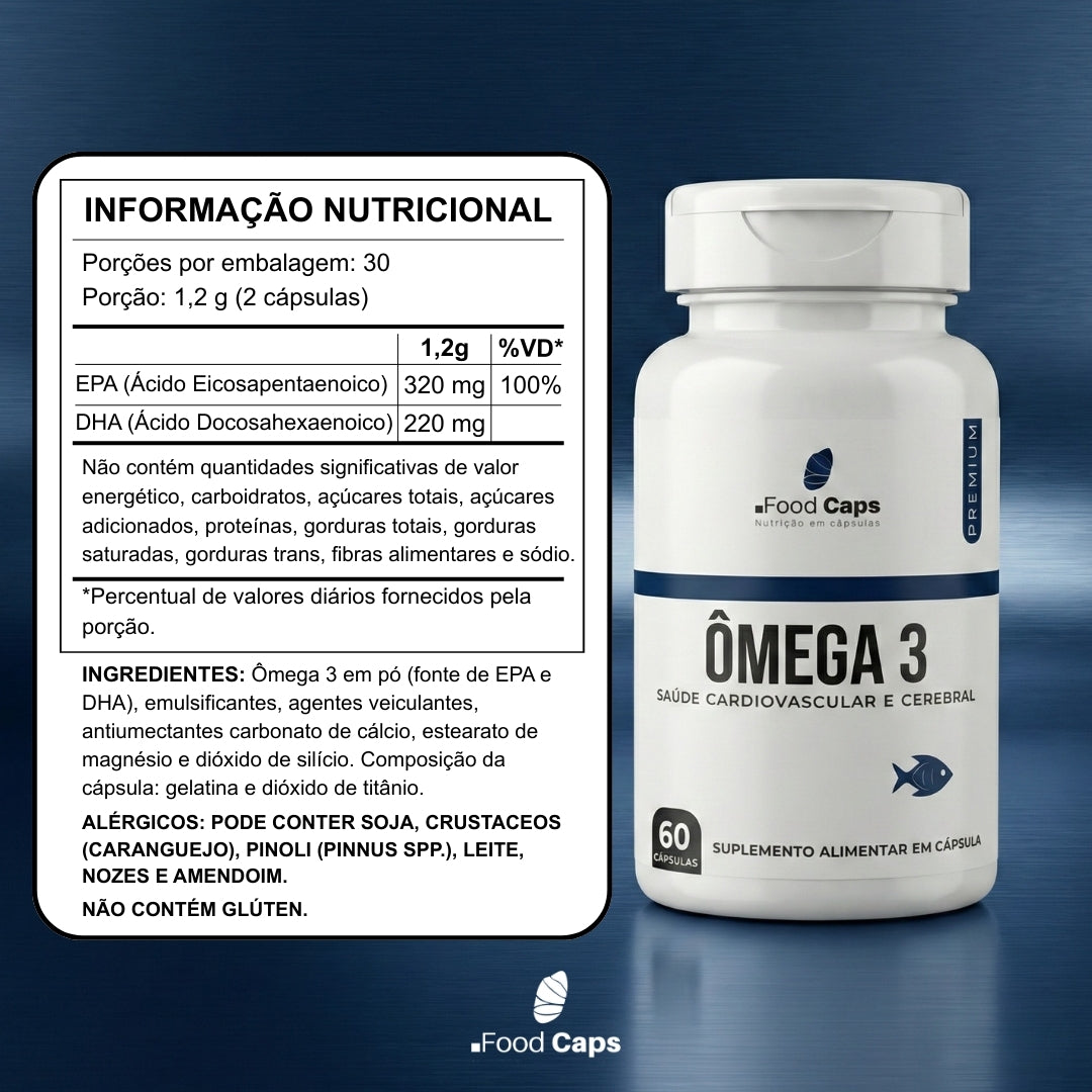 Suplemento de ômega 3 premium em cápsulas - Foodcaps premium