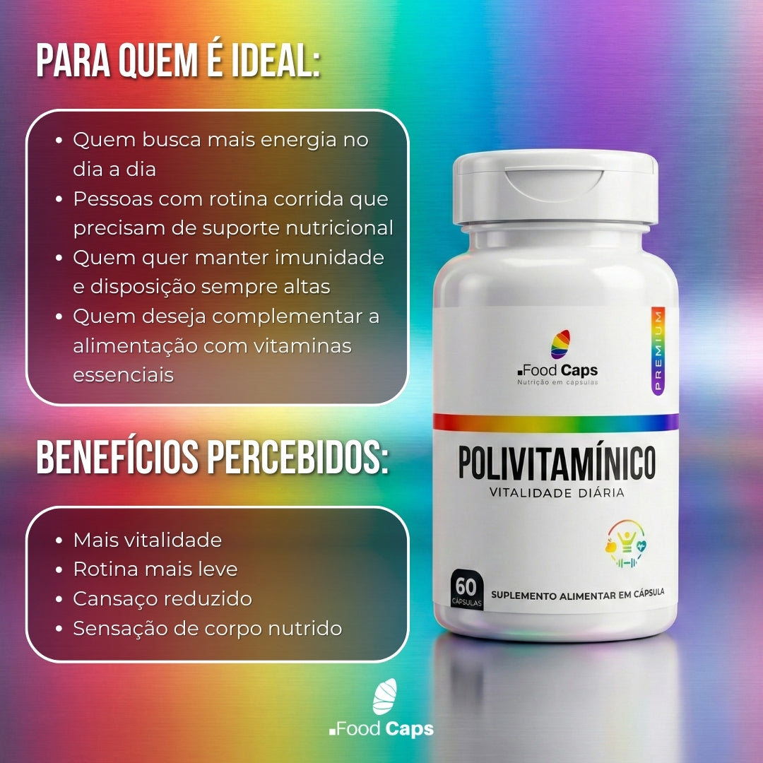 Suplemento polivitamínico premium em cápsulas - Foodcaps premium