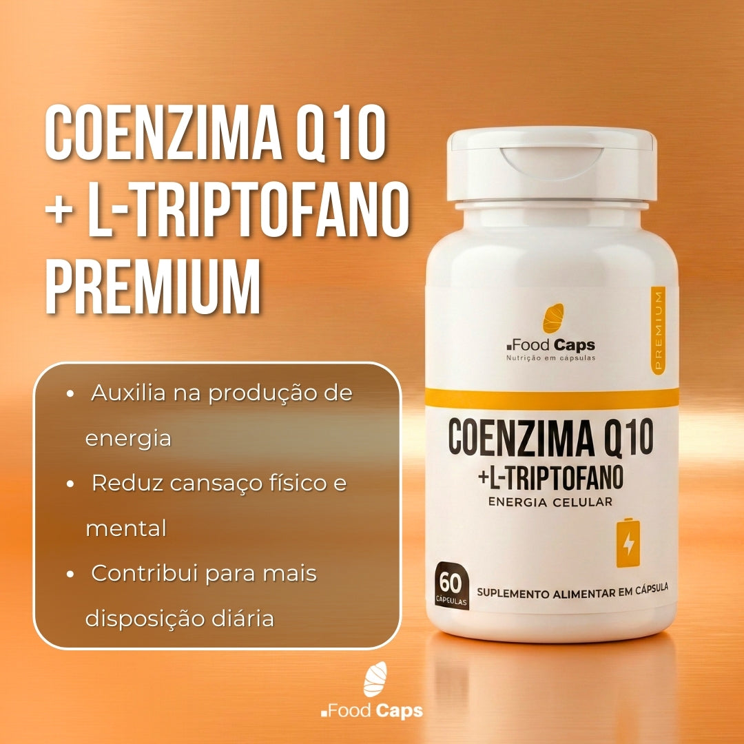 Suplemento de coenzima q10 com l-triptofano premium em cápsulas - Foodcaps premium