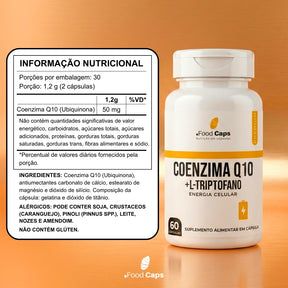 Suplemento de coenzima q10 com l-triptofano premium em cápsulas - Foodcaps premium