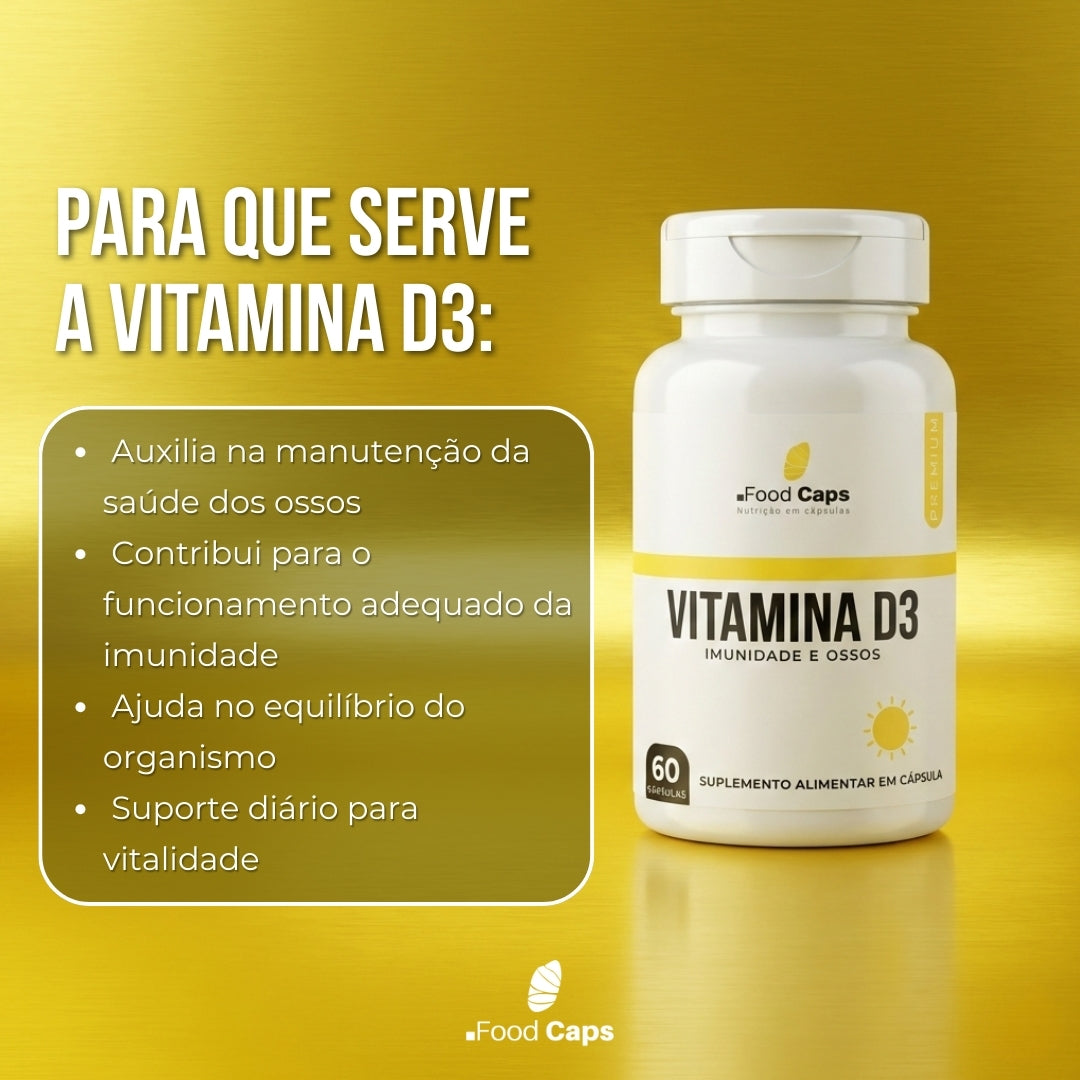 Suplemento de vitamina d3 premium em cápsulas - Foodcaps premium