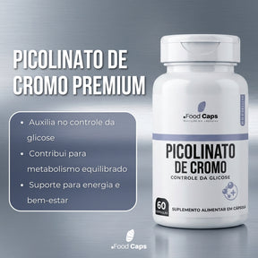 Suplemento de picolinato de cromo premium em cápsulas - Foodcaps premium