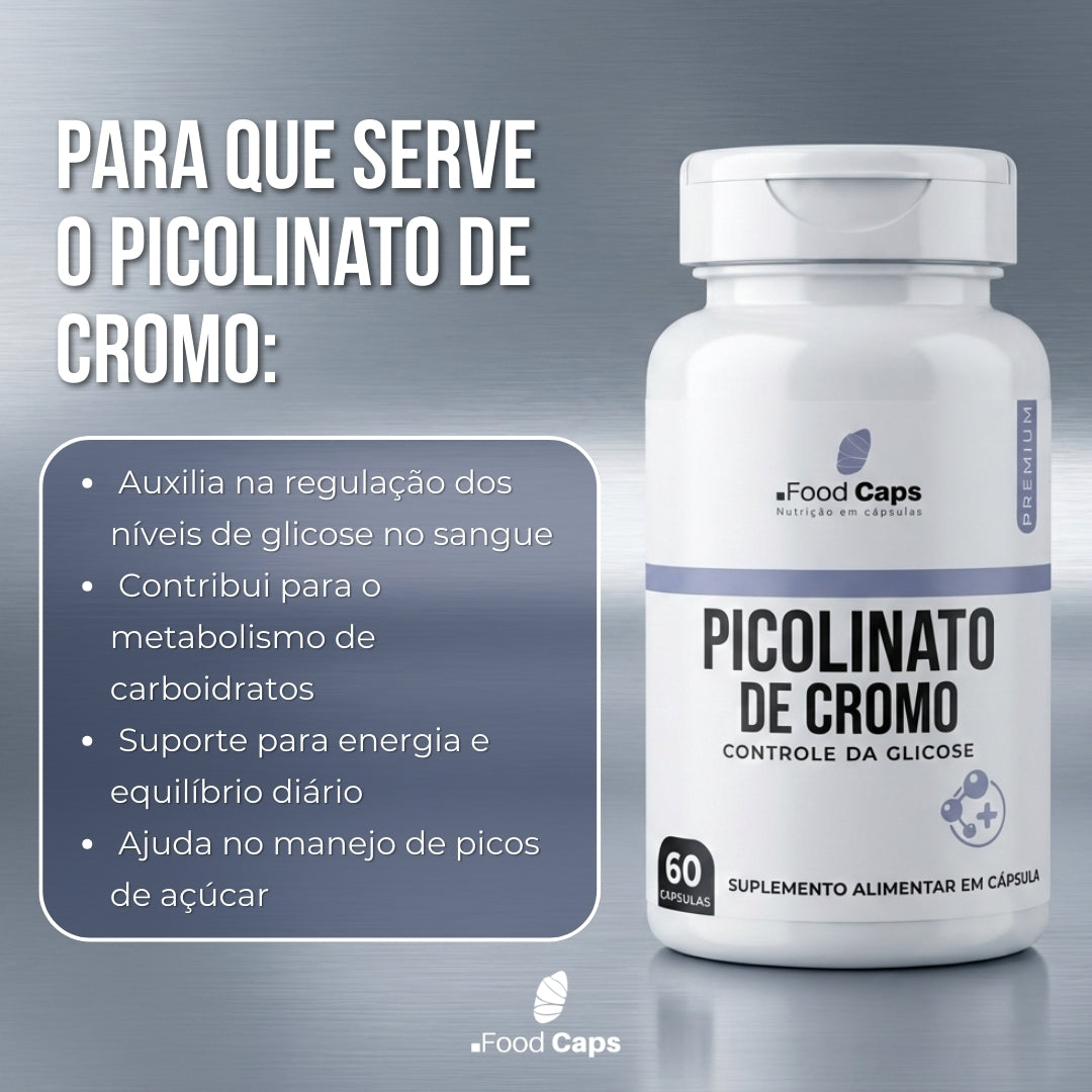 Suplemento de picolinato de cromo premium em cápsulas - Foodcaps premium