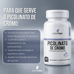 Suplemento de picolinato de cromo premium em cápsulas - Foodcaps premium
